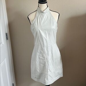 White Halter Neck Dress
